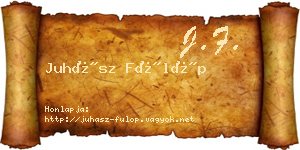 Juhász Fülöp névjegykártya